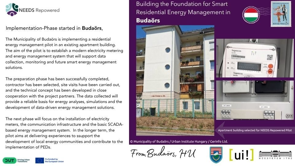 Postcard from our Pilot Site in Budaörs showing up the advances of their electrictiy metering and management system in the selected building at the pilot.