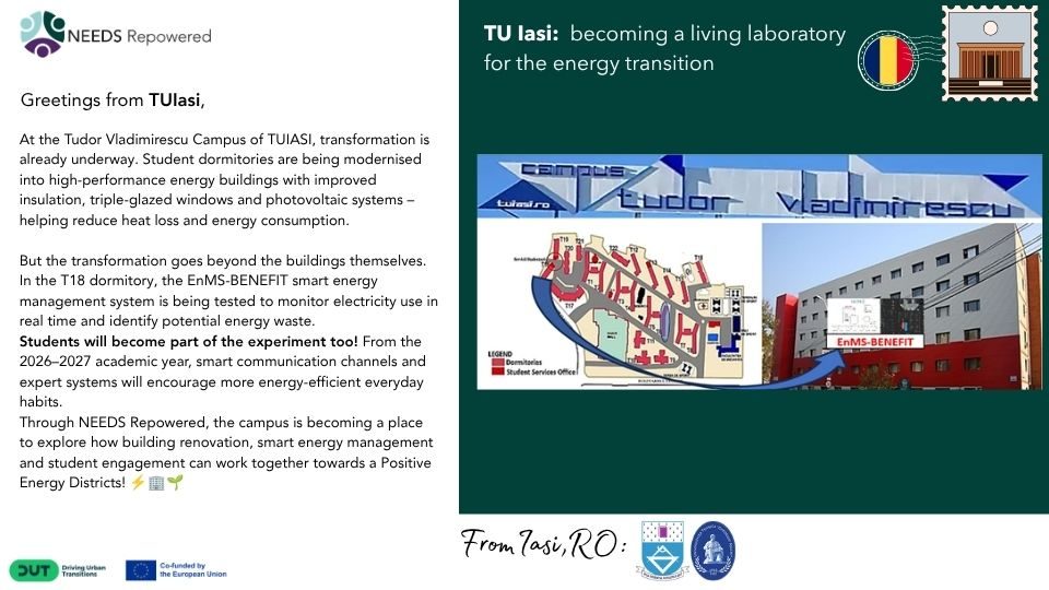 Postcard from Iasi Pilot Site on the advances of the transformation of the students dormitories at their Pilot Site.